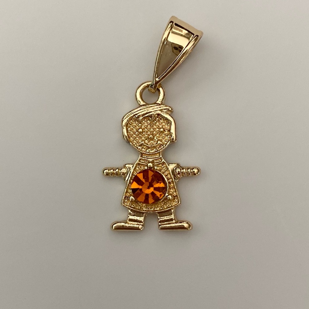 November (Citrine) Gold Plated Boy Pendant